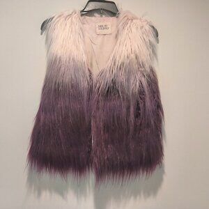 Thread & Supply  purple/pink faux fur vest Size M